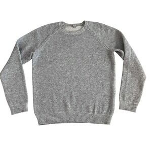 Uniqlo Heattech Men's Crew Neck Wool Blend Sweater Gray Large Cabin Cozy